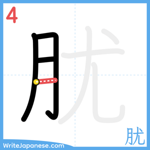 How to write "肬" - stroke 4