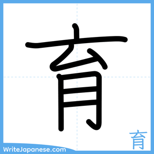 How to write "育" - complete stroke order