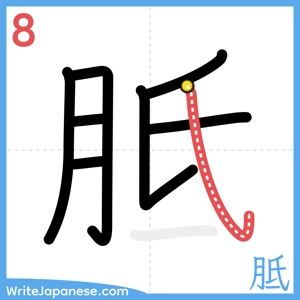 How to write "胝" - stroke 8