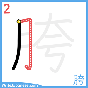How to write "胯" - stroke 2