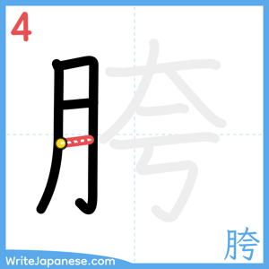 How to write "胯" - stroke 4