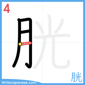 How to write "胱" - stroke 4