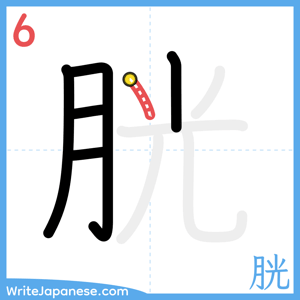 How to write "胱" - stroke 6