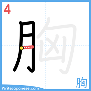How to write "胸" - stroke 4