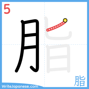How to write "脂" - stroke 5