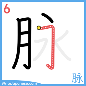How to write "脉" - stroke 6