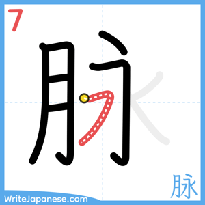How to write "脉" - stroke 7