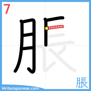 How to write "脹" - stroke 7
