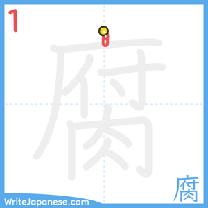 How to write "腐" - stroke 1