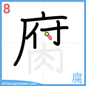 How to write "腐" - stroke 8