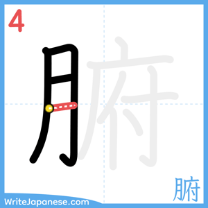 How to write "腑" - stroke 4