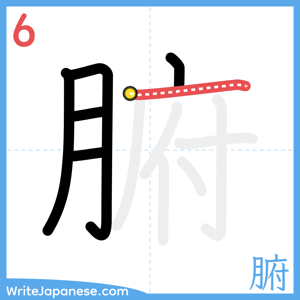 How to write "腑" - stroke 6