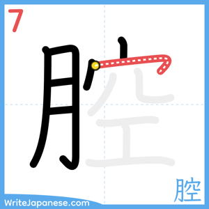 How to write "腔" - stroke 7