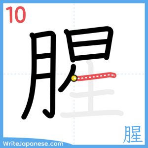 How to write "腥" - stroke 10