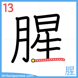 How to write "腥" - stroke 13