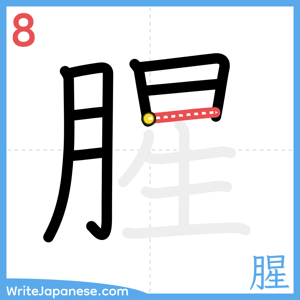How to write "腥" - stroke 8