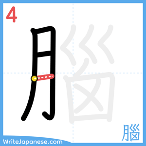 How to write "腦" - stroke 4