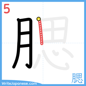 How to write "腮" - stroke 5