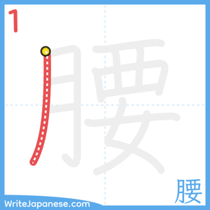 How to write "腰" - stroke 1