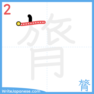 How to write "膂" - stroke 2