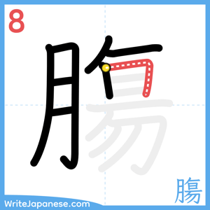 How to write "膓" - stroke 8
