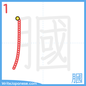 How to write "膕" - stroke 1