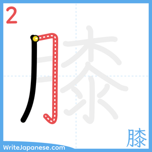 How to write "膝" - stroke 2