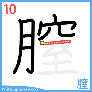 How to write "膣" - stroke 10