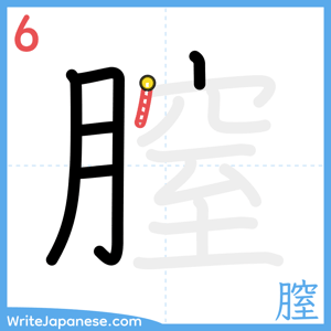 How to write "膣" - stroke 6