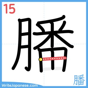 How to write "膰" - stroke 15