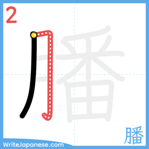 How to write "膰" - stroke 2