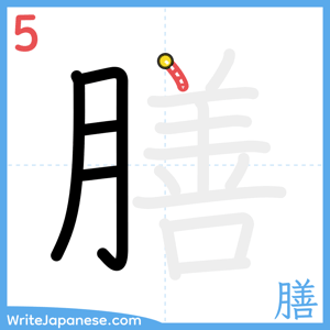 How to write "膳" - stroke 5