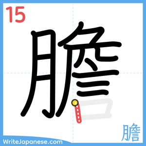 How to write "膽" - stroke 15