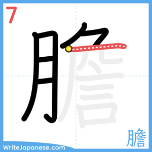 How to write "膽" - stroke 7