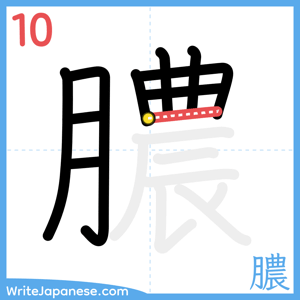 How to write "膿" - stroke 10