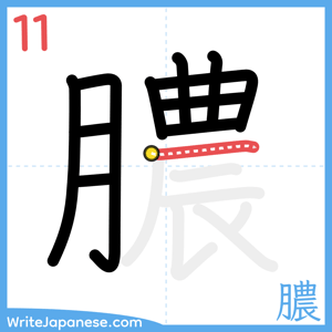 How to write "膿" - stroke 11