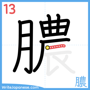 How to write "膿" - stroke 13