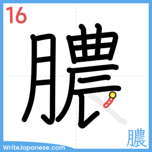 How to write "膿" - stroke 16