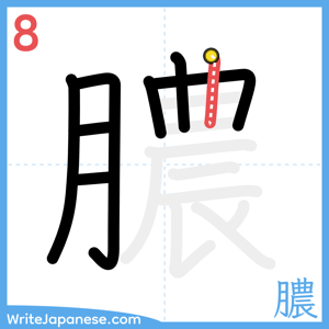 How to write "膿" - stroke 8