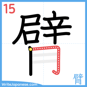 How to write "臂" - stroke 15