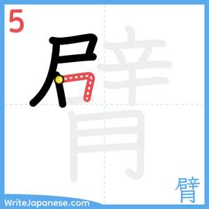 How to write "臂" - stroke 5
