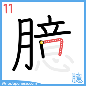 How to write "臆" - stroke 11