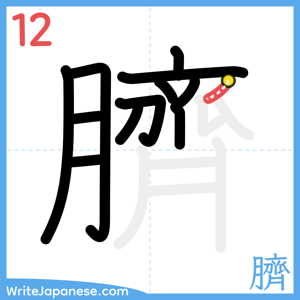 How to write "臍" - stroke 12