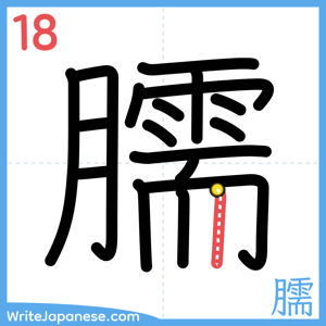 How to write "臑" - stroke 18
