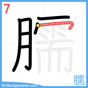 How to write "臑" - stroke 7