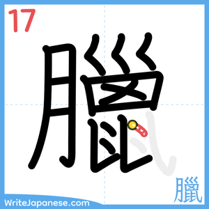 How to write "臘" - stroke 17