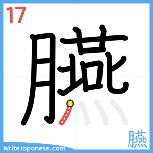 How to write "臙" - stroke 17