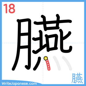 How to write "臙" - stroke 18