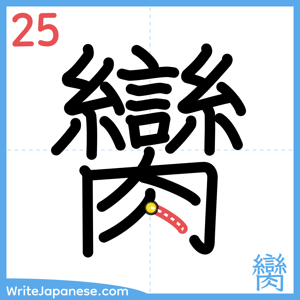 How to write "臠" - stroke 25