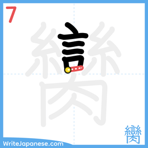 How to write "臠" - stroke 7